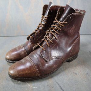 Marlborough Dark Brown Lace Up Leather Equestrian Riding Boots Women's Size 6
